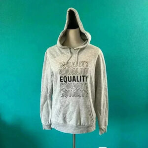 Primark Gray Equality Graphic Print Pullover Hoodie Athleisure Sports Size M